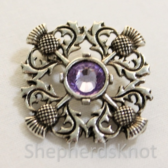 The Shepherd's Knot Jewelry - New Scottish Thistle Brooch Pin Celtic Outlander